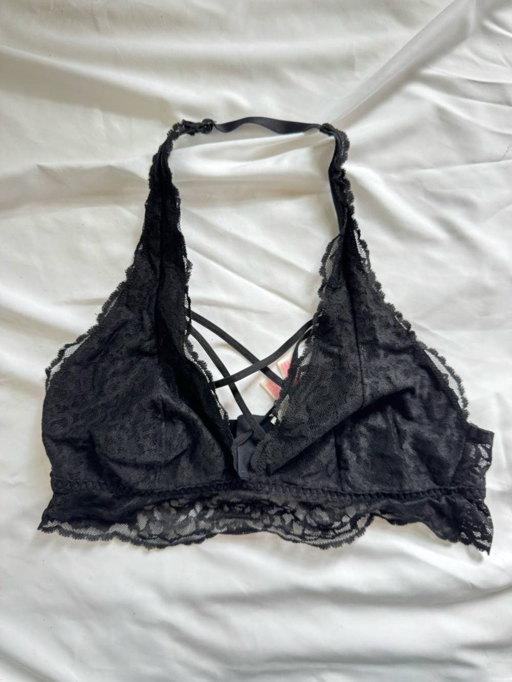 Victoria's Secret Black Lace Bralette with Crisscross Front